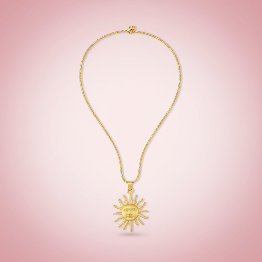 Büyük Boy Güneş Çelik Kolye