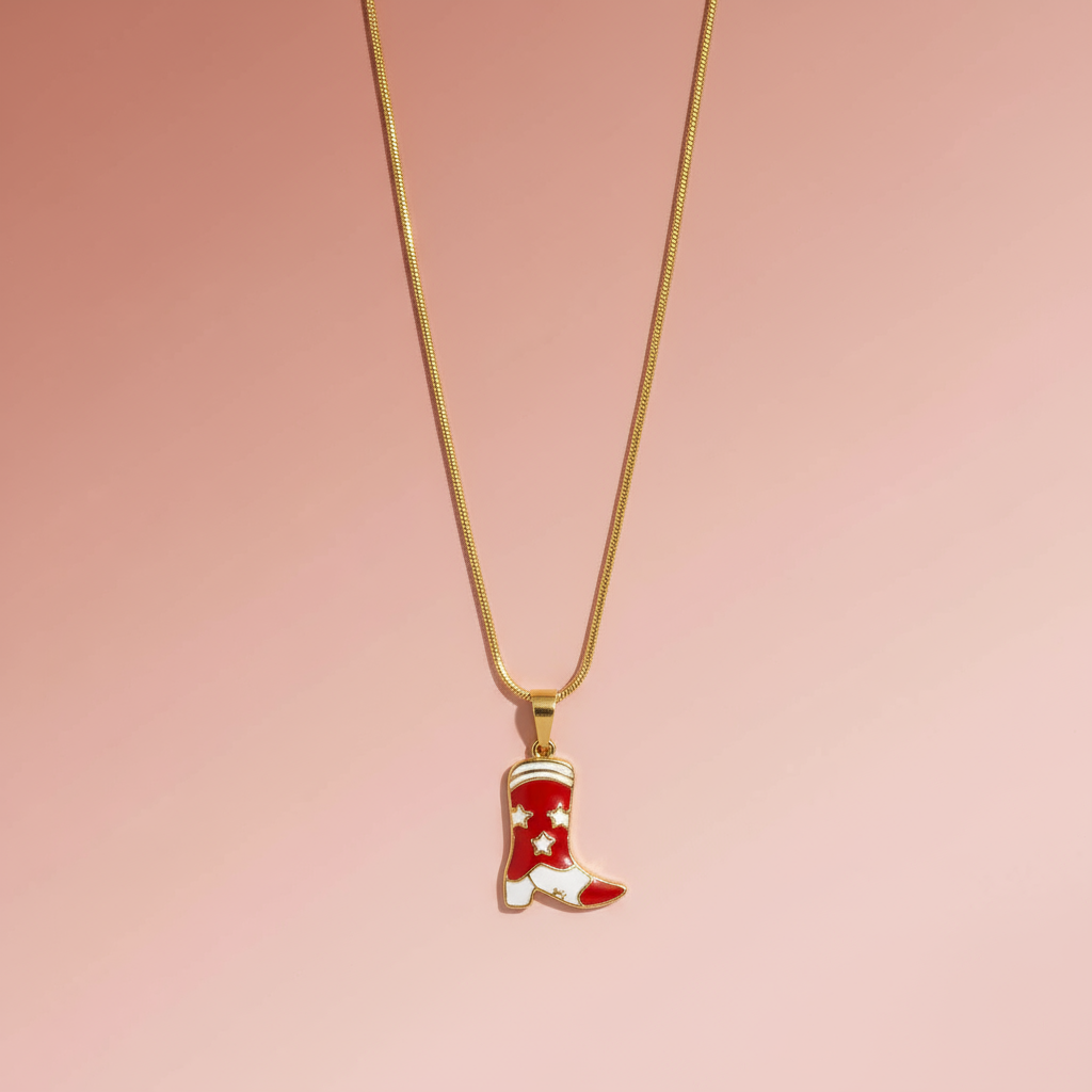 Mineli Kovboy Çizme Kolye