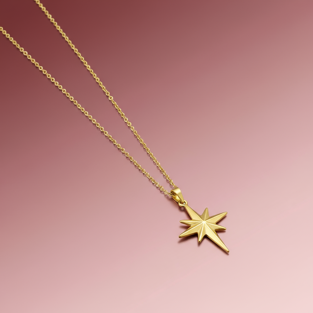 Çelik Kutup Yıldızı Kolye