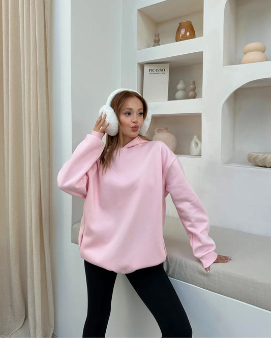 Kapüşonlu Cepli Basic Sweatshirt