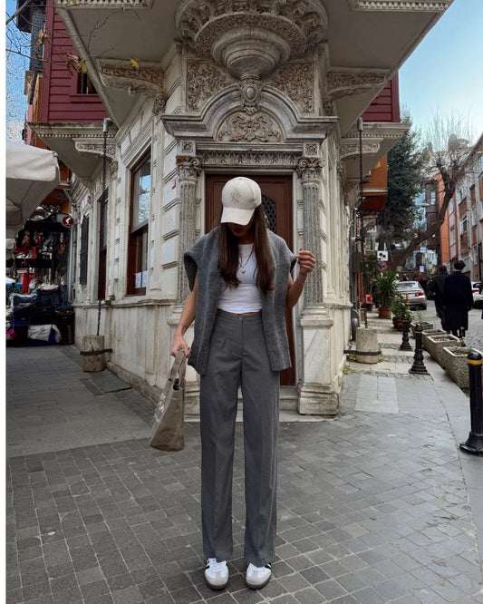 Önü Pensli Palazo Pantolon