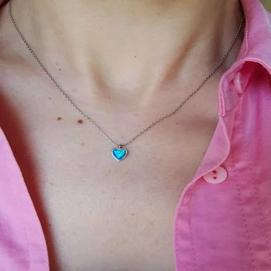 Minimal Mavi Taşlı Kolye