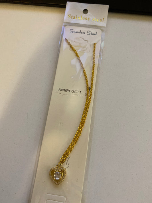 Çelik Gold Kalp Kolye