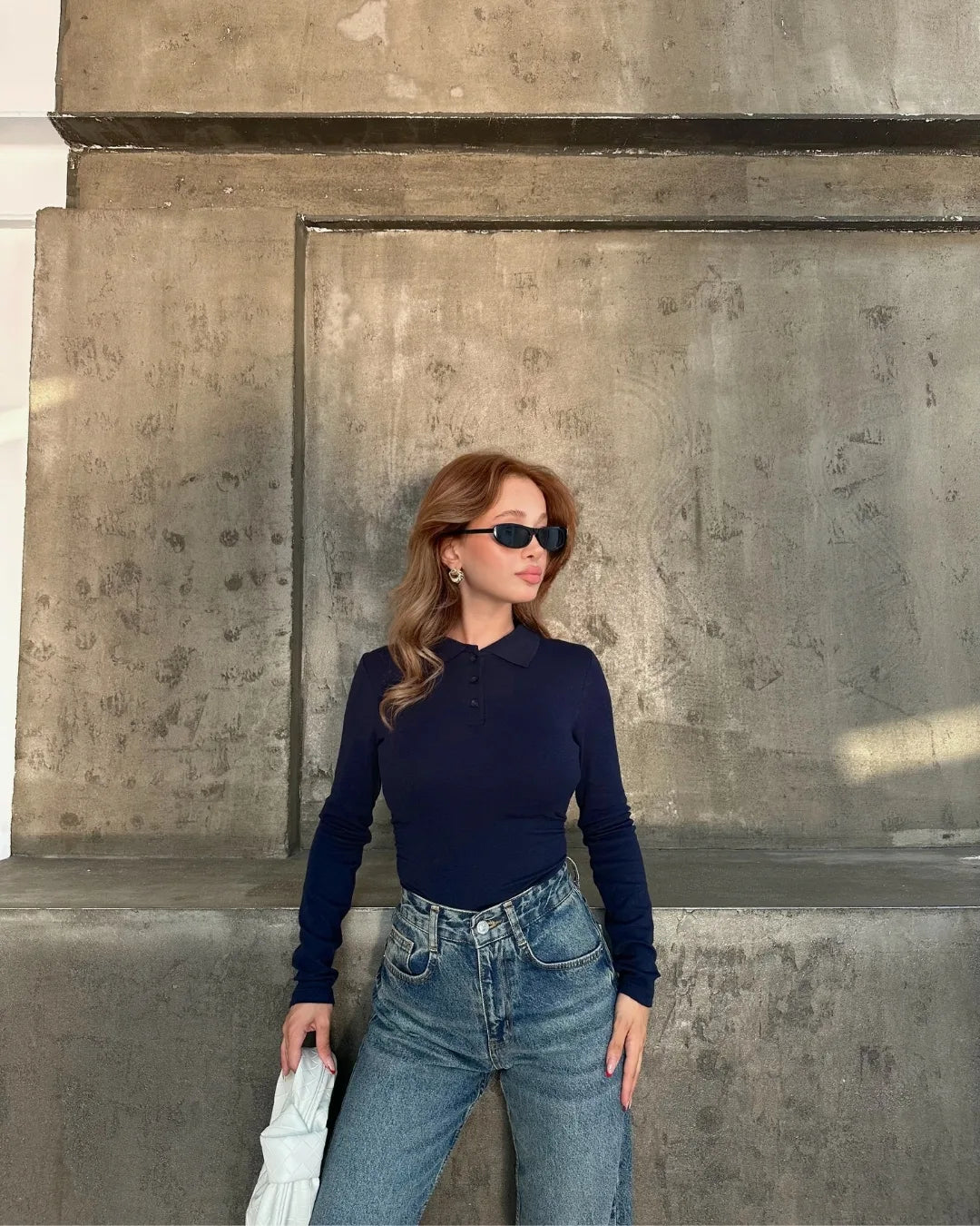 Modal Polo Yaka Düğmeli Body