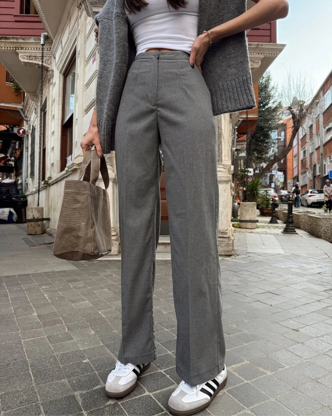 Önü Pensli Palazo Pantolon