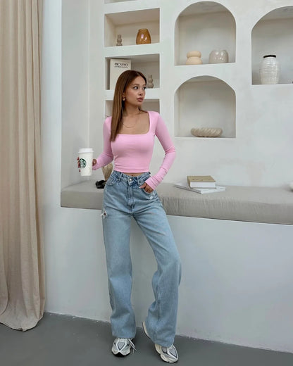 Kare Yaka Uzun Kol Body