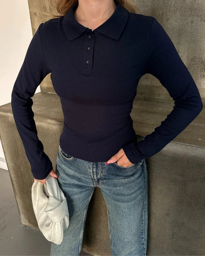 Modal Polo Yaka Düğmeli Body