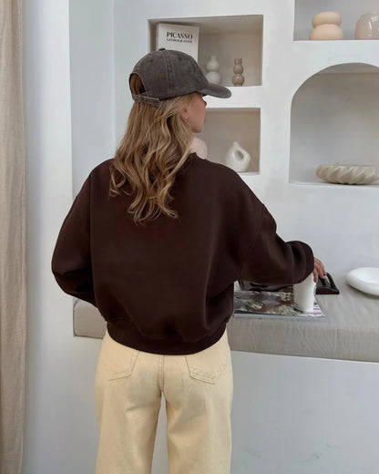 0 Yaka Basic Crop Sweatshirt