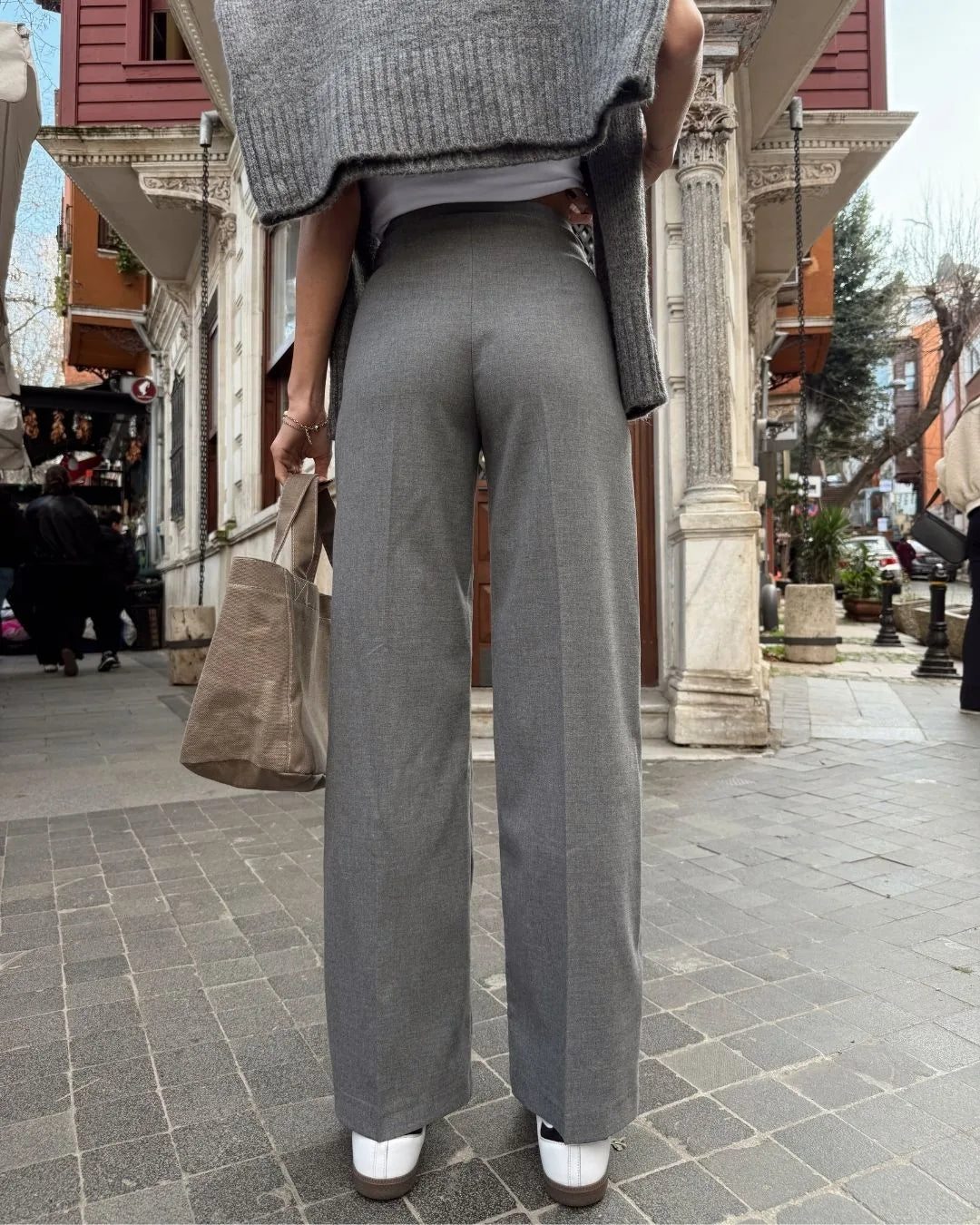 Önü Pensli Palazo Pantolon