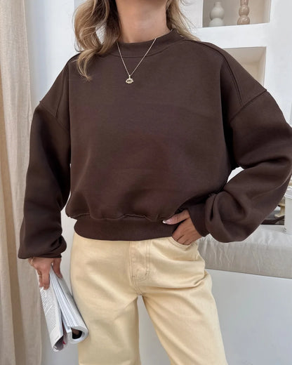 0 Yaka Basic Crop Sweatshirt
