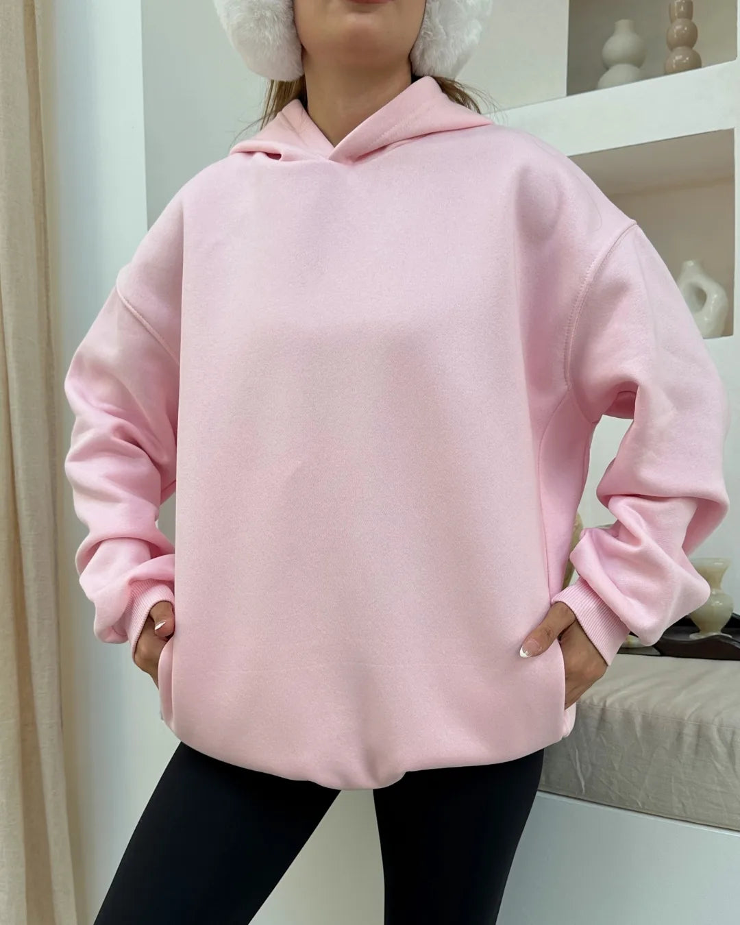 Kapüşonlu Cepli Basic Sweatshirt