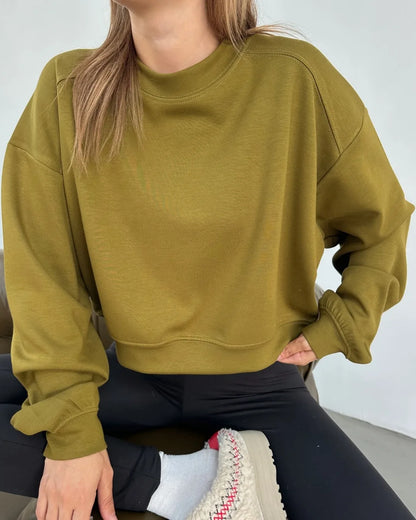 Soft Touch Parçalı Basic Sweatshirt