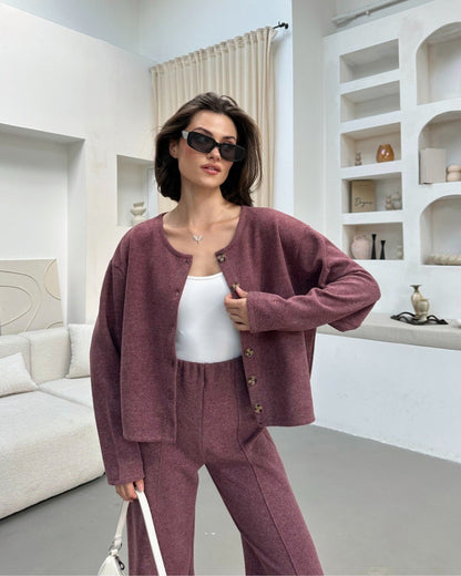 Soft Touch Düğmeli Hırka