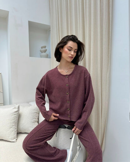 Soft Touch Düğmeli Hırka