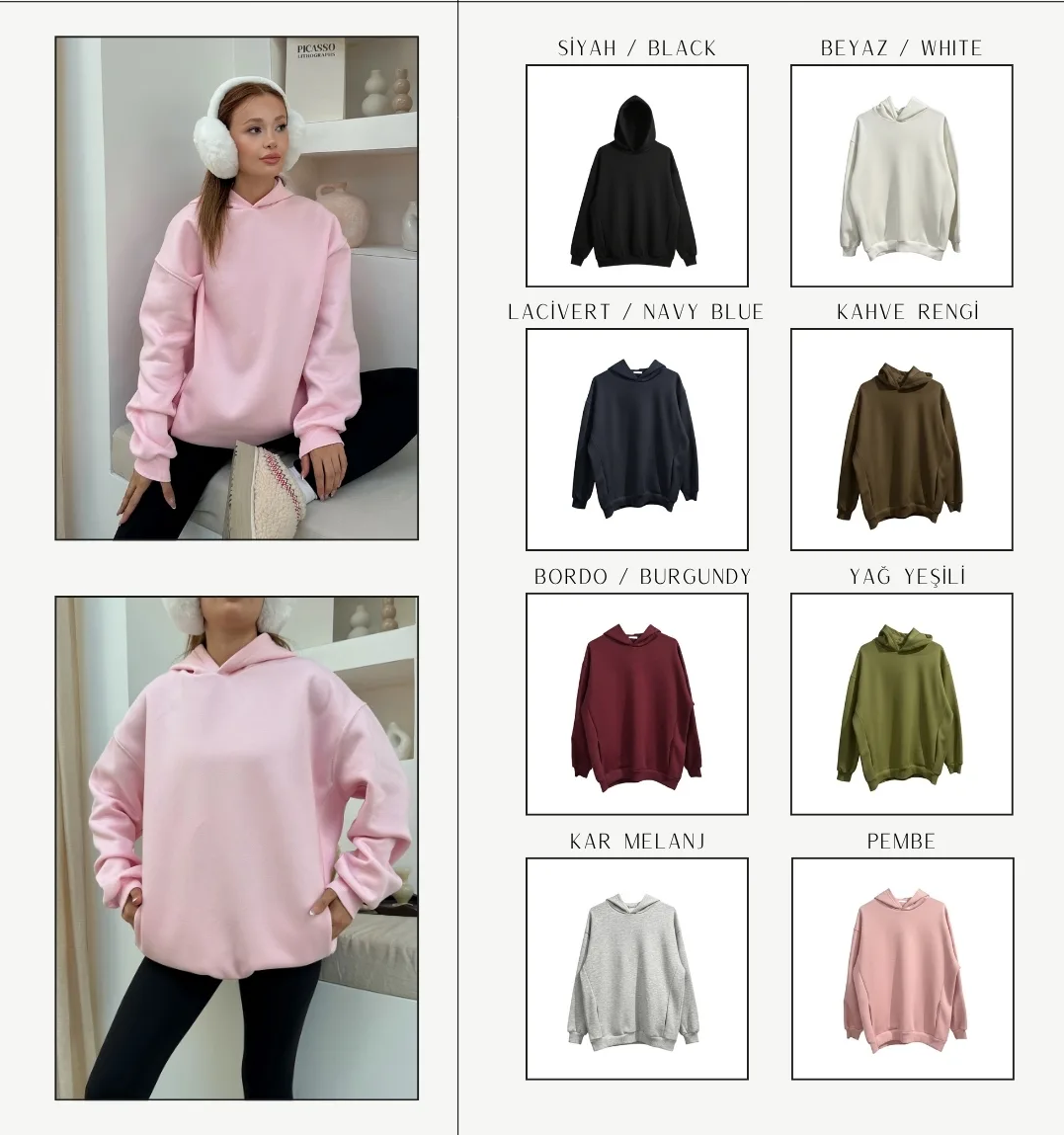 Kapüşonlu Cepli Basic Sweatshirt