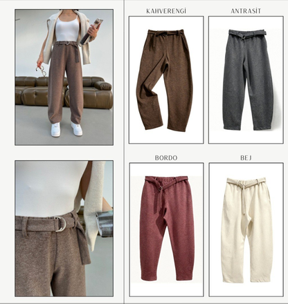 Soft Touch Kemerli Pantolon