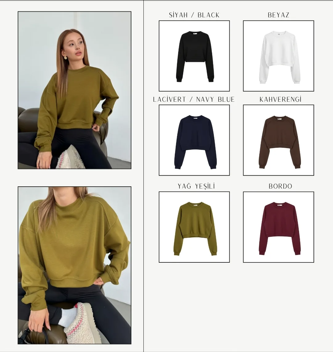 Soft Touch Parçalı Basic Sweatshirt