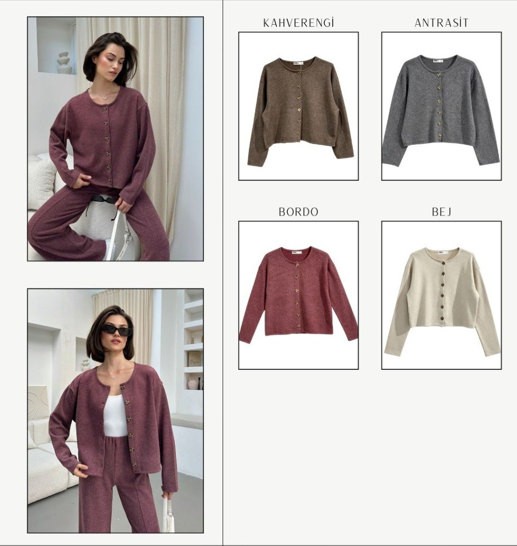 Soft Touch Düğmeli Hırka