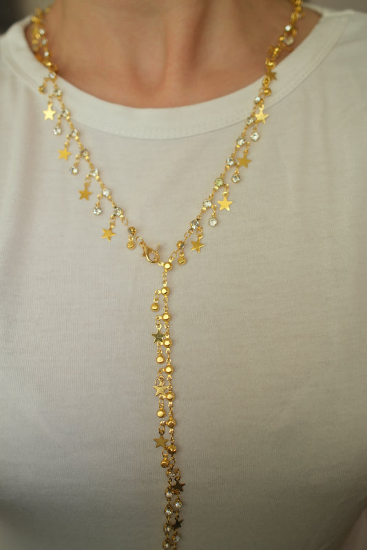 Gold Yıldız Y Kolye