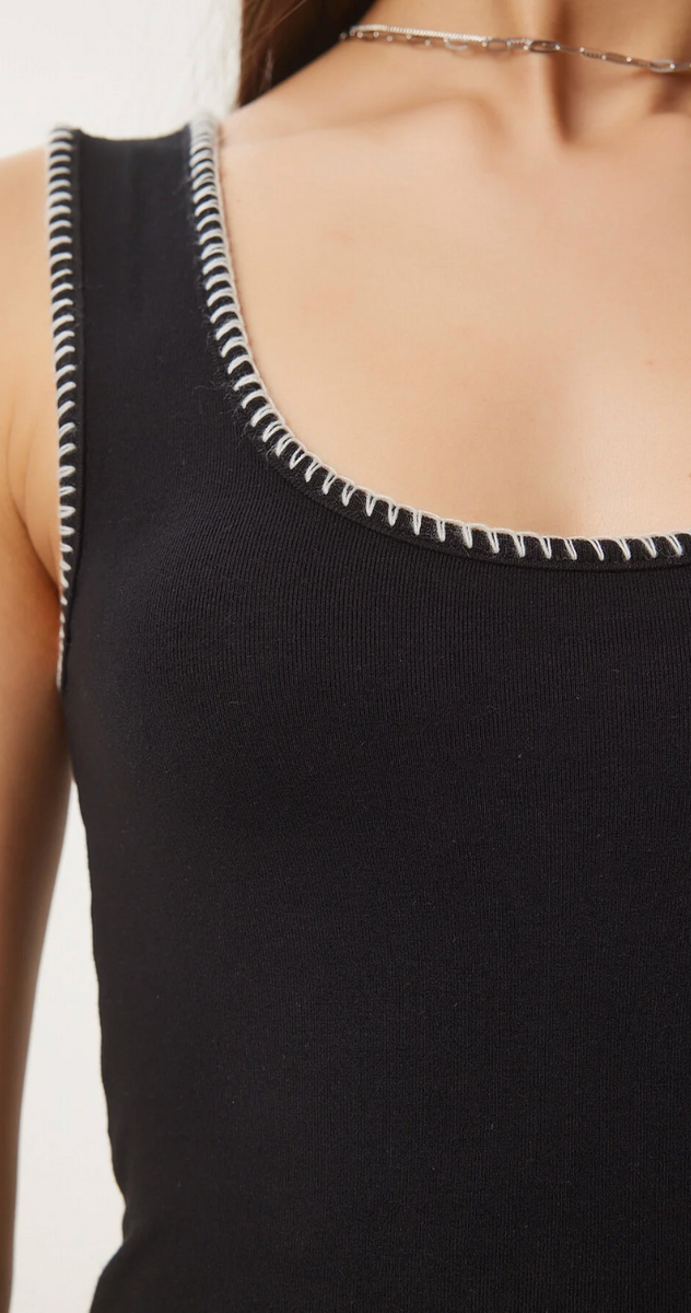 Kadın Kontrast Şeritli Crop Örme Bluz
