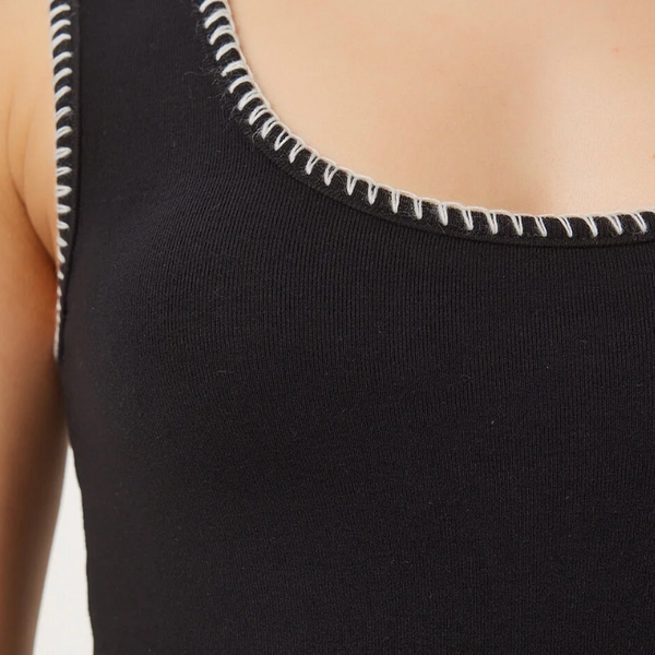 Kadın Kontrast Şeritli Crop Örme Bluz