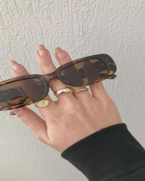 Badem Vintage Leopar Güneş Gözlüğü