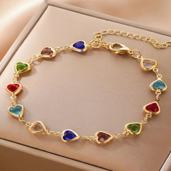 Renkli Kalp Bileklik - İrva Collection