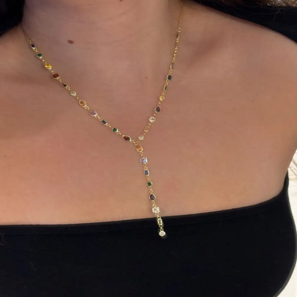 Taşlı Y Model Kolye - İrva Collection