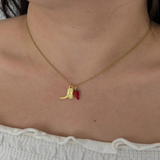 Hot N Fun Kolye/Çizme-Kırmızı Biber Kolye