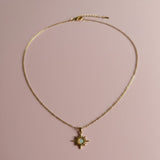 Beyaz Mineli Kutup Yıldızı Kolye - İrva Collection