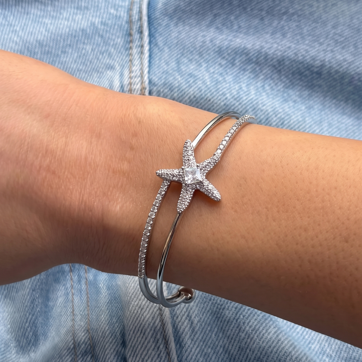 Zirkon Taşlı Luna 14K Kelepçe