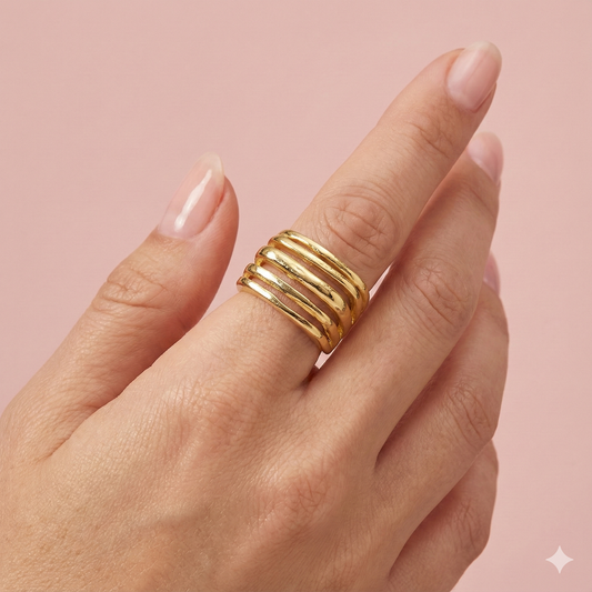 Vintage Çizgili Yüzük