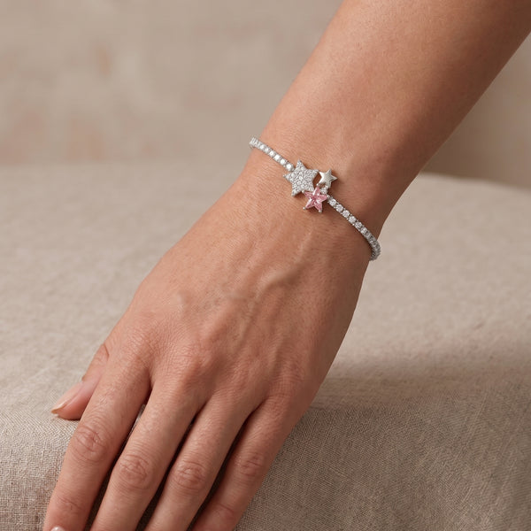 Rhinestone Pink Star Bileklik