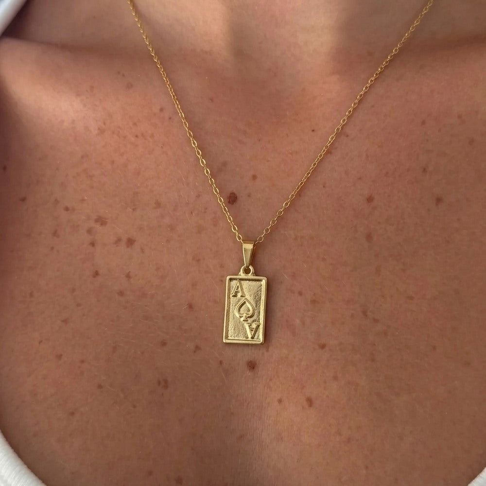 Altın Kaplama As Plaka Kolye