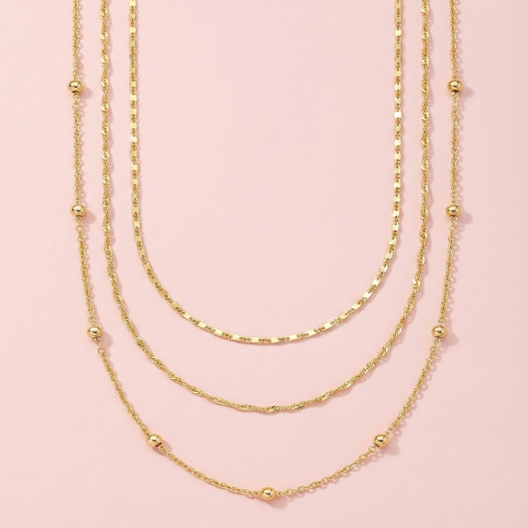 Zincir 3 Katman Kolye Set