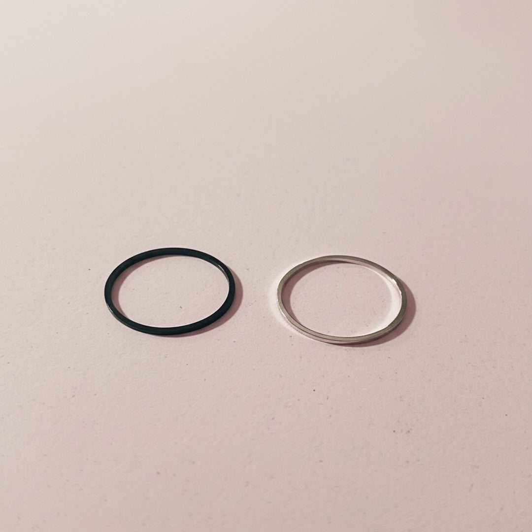 2'lİ Siyah Gümüş Eklem Yüzüğü