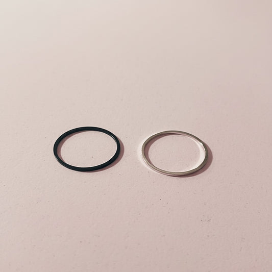 2'lİ Siyah Gümüş Eklem Yüzüğü