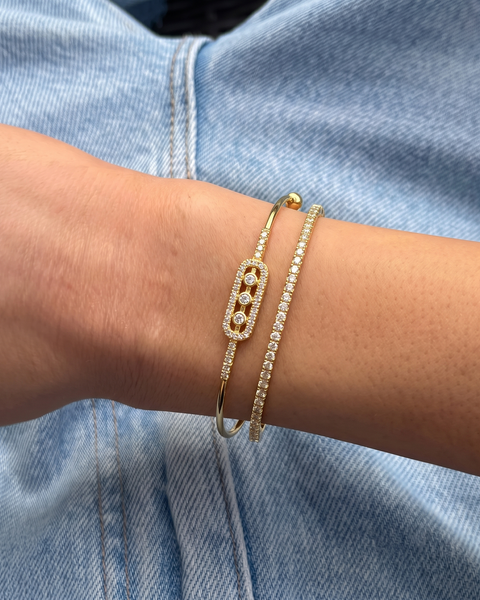 Zirkon Taşlı Aura 14K Kelepçe