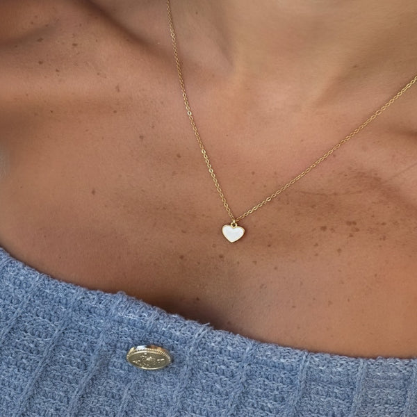 Beyaz Kalp Kolye - İrva Collection