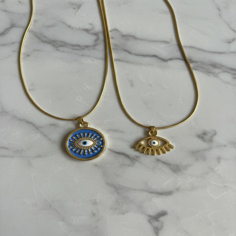 2'li Göz Figürlü Set Kolye