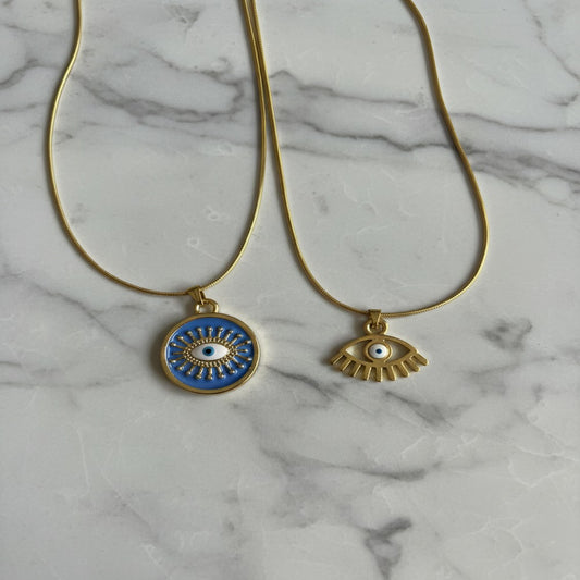 2'li Göz Figürlü Set Kolye