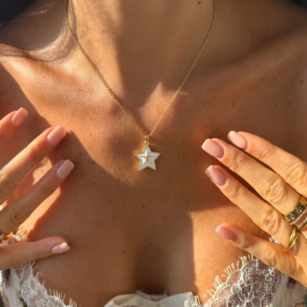 Mineli Yıldız Kolye