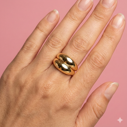 İkili Bombeli Yüzük