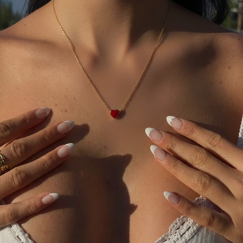 Mini Kırmızı Kalp Kolye
