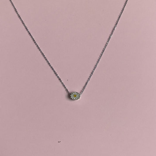 Gümüş Çelik Mini Papatya Kolye