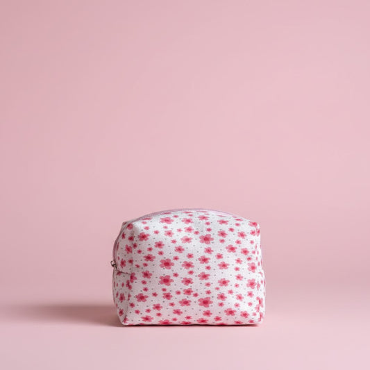 Çiçekli Küçük Boy Makyaj Çantası