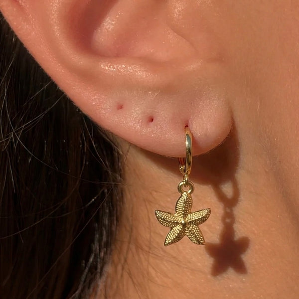 Altın Rengi Çiçek Küpe