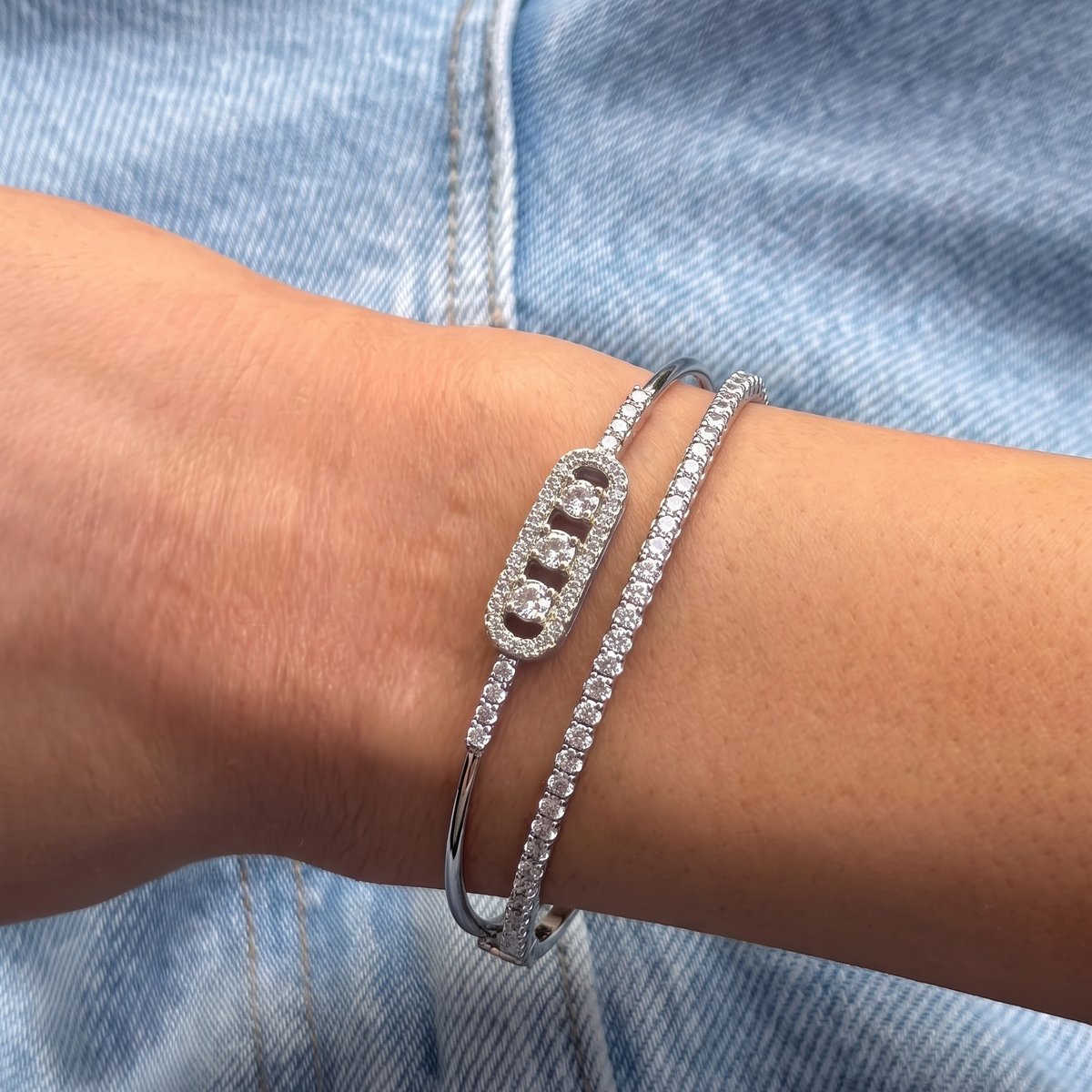 Zirkon Taşlı Aura 14K Kelepçe