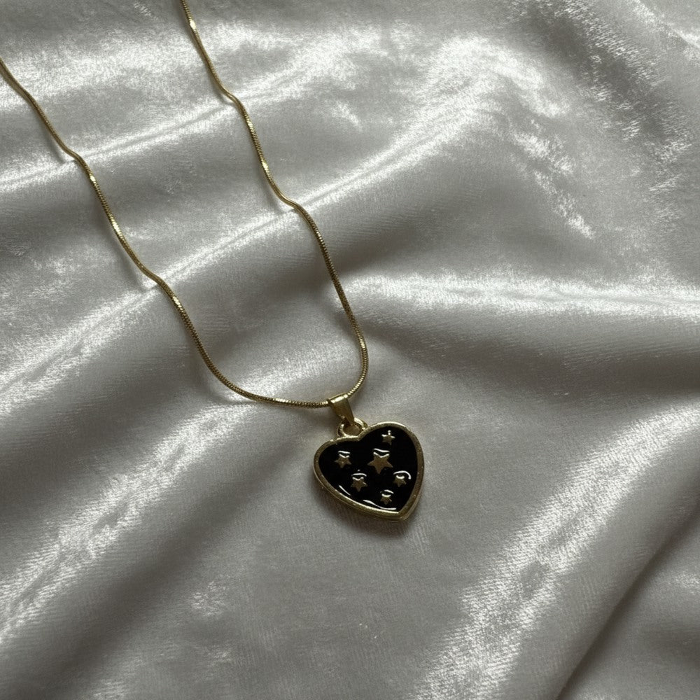 Yıldızlı Kalp Kolye