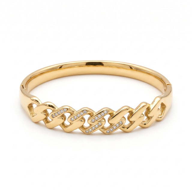 Zirkon Taşlı Chain Kelepçe